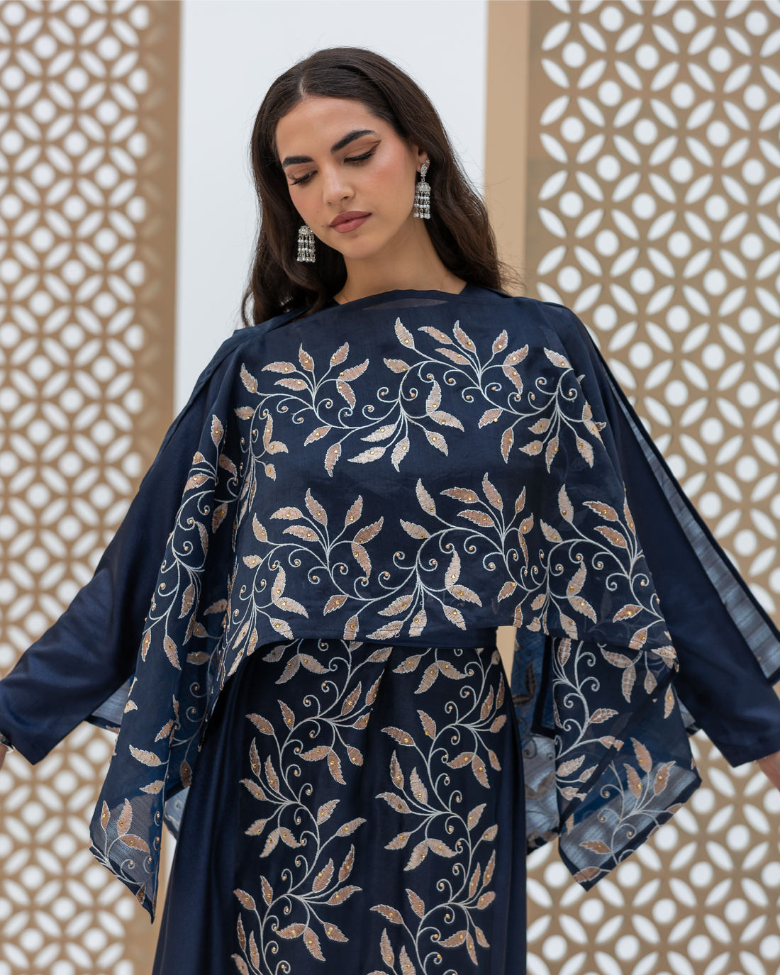 Navy Terra Jalabiya Set